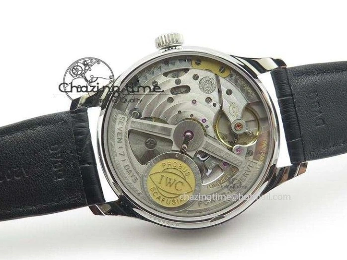 MIROTIME 0120 Portuguese Real PR IW500126 ZF 1:1 Best Edition Grey Red Dial On Black Leather Strap A52010 V Resilient 7333